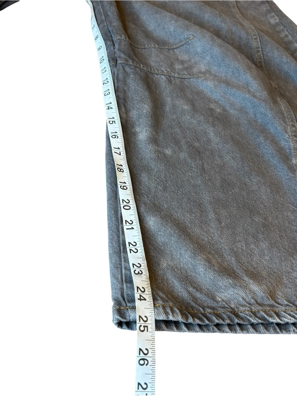 We The Free Good Luck Mid-Rise Barrel Jeans 27 Splatter Gray Baggy Wide Grunge - Picture 15 of 16